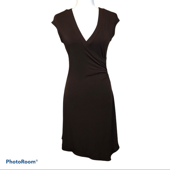 La Belle Dresses & Skirts - Sexy chocolate brown faux wrap dress